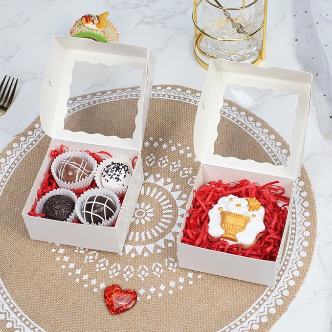 100pcs 3¼"X3¼X1½ Inch Party Favor Boxes (Bakery/Chocolate/Soap)