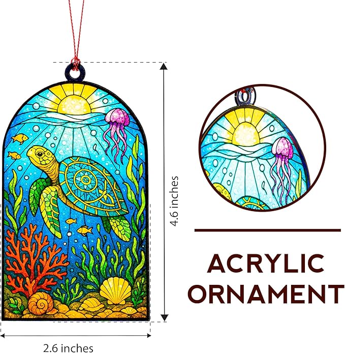 Sea Turtle Christmas Ornaments - Sea Turtle Gifts for Women - Turtle Christmas Ornament - Beach Gifts for Women - Coastal Christmas Ornaments - White Elephant Presents for Friends