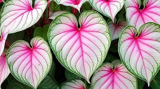 Heart of Jesus Caladium Bulbs for Planting - Perennial Hosta, Elephant Ears, Fancy (2 Bulbs)