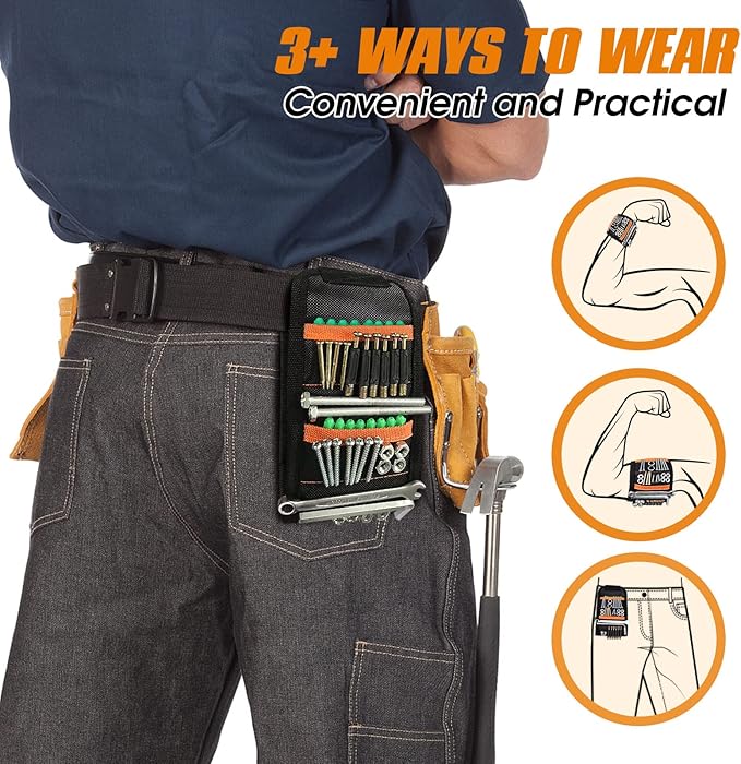 Magnetic Wristband - Cool Gadgets Tool belt with 20 Strong Magnets to Hold Screws, Gifts for Dad from Daughter Son - Birthday Gift Christmas Stocking Stuffers for Men Women Him Husband Handyman
