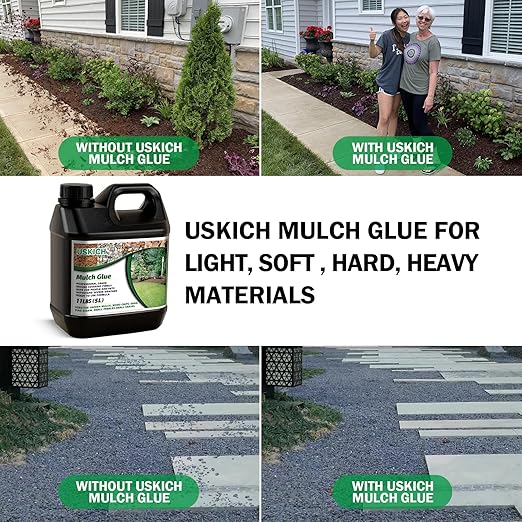 Mulch Glue for Landscaping, 1.32Gallon Rock Glue,No-Toxic Long-Lasting,Fast-Dry Strong Pebble Binder, Powerful Pea Gravel Binder for Garden, Pine Straw for Outdoor,Mulch Lock and Pea Gravel Stabilizer