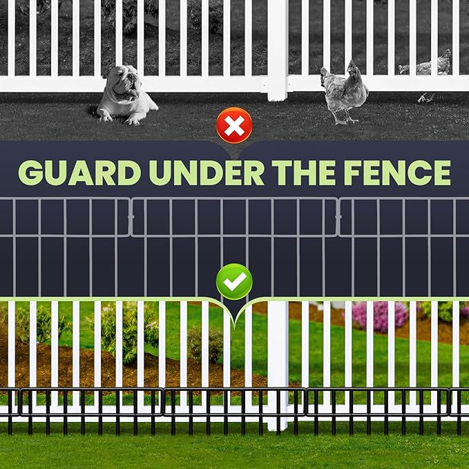 19.5 Ft(L) X 13Inch(H)Animal Barrier Fence - 14 Pack No Dig Fence Panels Dog Dig Fence Barrier Metal Small Garden Fence Border for Dogs Rabbits Defense Bottom Blocker for Outdoor Yard Patio
