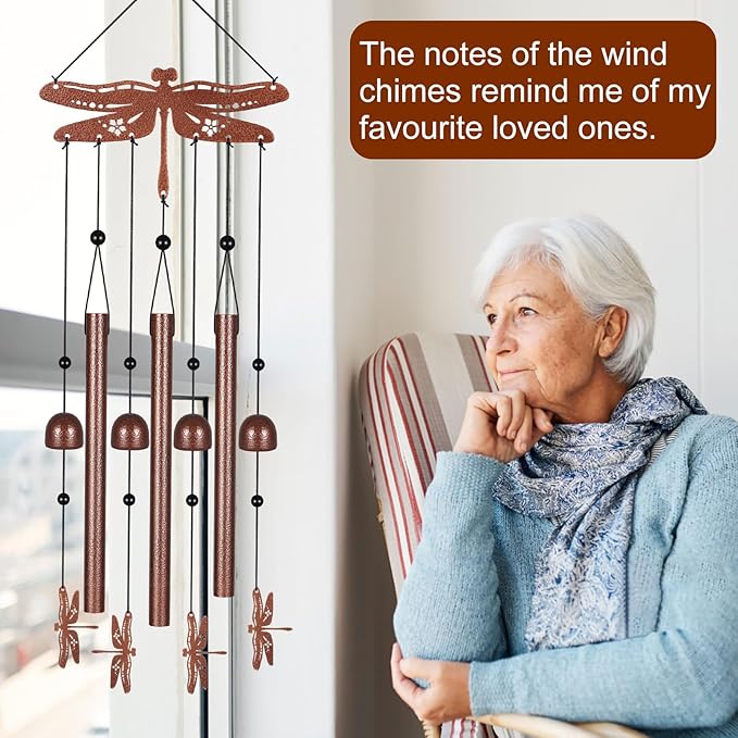 Metals Dragonfly Wind Chimes for Outside to Create a Zen Atmosphere Suitable for Outdoor Garden Patio Home Decor,Melodious Melodic Tones Wind Chimes Suitable as A Birthday Gift for Women Mom