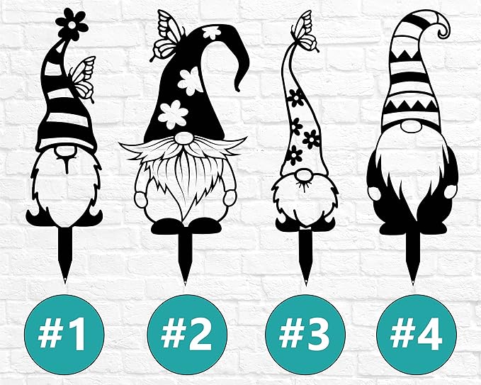 Garden Gnome Stakes | Outdoor Decor | Gnome Yard Stakes | Fairy Garden | Spring Art | Housewarming Gift
