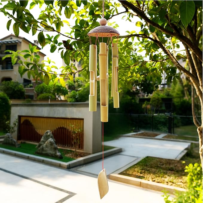 Handmade Bamboo Wind Chimes 26 in Classic Garden Windchime Outdoors for Garden, Patio, Home Or Outdoor Decor