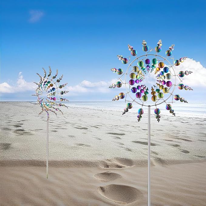 Magical Metal Windmill, Wind Spinners for Yard Garden, Outdoor Spinners, Windmill for Yard, Wind Sculptures & Spinners for Yard Garden Patio Decoration (1PCS Colorful)