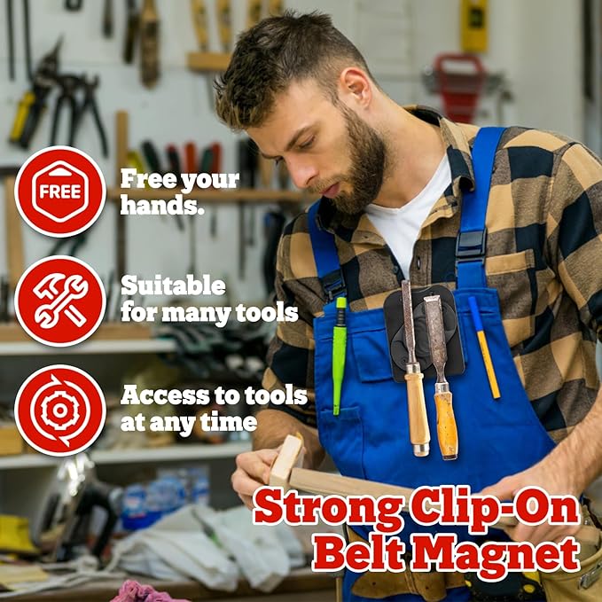 Magnetic Belt Clip - Strong Magnetic Tool Holder for Electricians Carpenters and Handyman