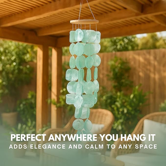 Solange & Frances Turquoise Wind Chimes for Outside Garden Decor and Patio Decor - Elegant White Elephant Gifts, Unique Gift for Women, Gifts for Grandma