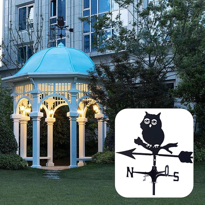 Cast Iron Wind Vane Weathercock Metal Weather Vane Wind Direction Indicator Wind Measuring Tool for Garden Decor Farmhouse Decorative Outdoor Garden Wind(Color:B)