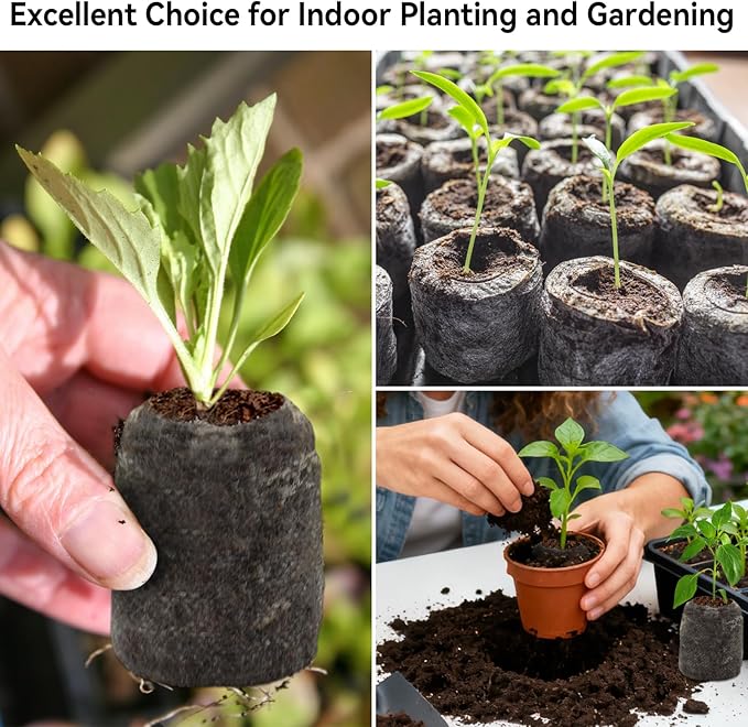 Halatool 100 Pcs 30mm Peat Pellets Block Potting Soil for Seedlings, Compressed Garden Soil Seed Starter Nutrient Peat Pods for Starting Seeds, Planting Flowers, Vegetables, Herbs