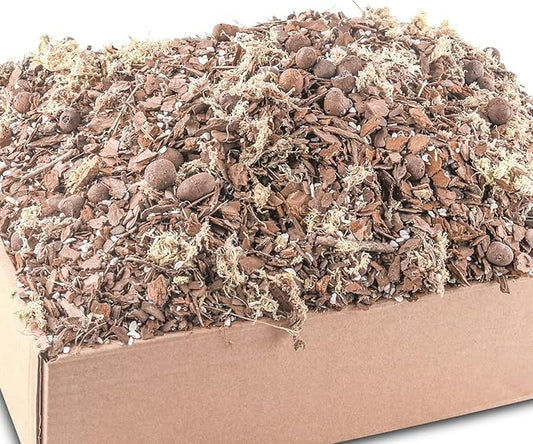 Orchid Bark Potting Mix 9Quart, Mix Pine Bark, Organic Perlite, Sphagnum Moss and Leca Clay Pebbles for Plants, Orchid Fertilizer Garden Soil for Root Development