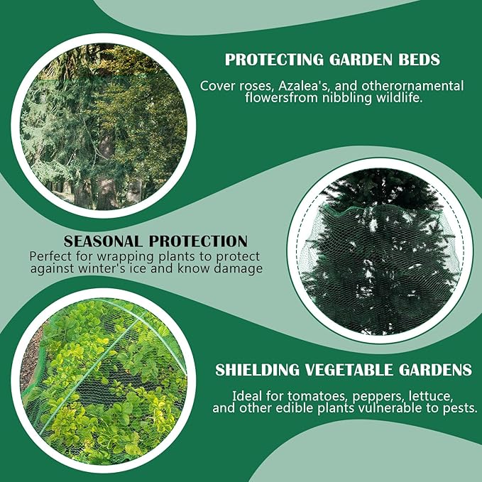 6 Pack 10'x10' Deer Netting Fencing Heavy Duty Bird Netting, Chicken Coop, Fruit Trees, Plants, Plastic Fence, Bird Screen, Outdoor Cover, Garden Protection, Net Material, Plant Barrier