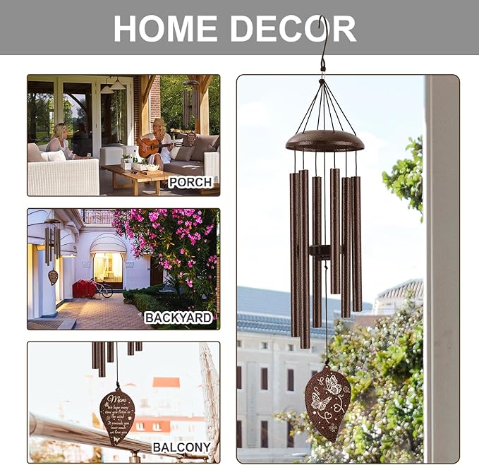 for Mom 32", Mom Wind Chimes, Mother Birthday Gift from Daughter Son, Love Reminder Gifts for Birthday