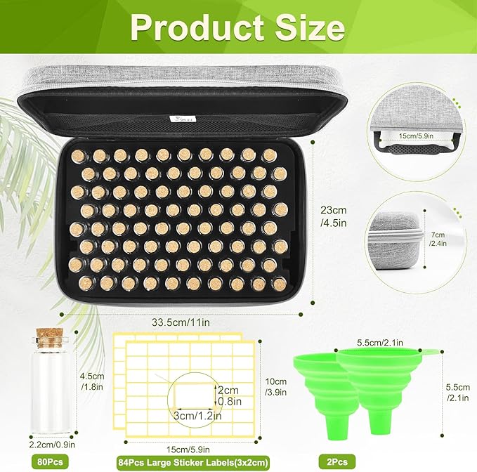 80 Slots Seed Storage Organizer with 40 Seed Envelopes, Sturdy Organizer Storage Box with Label Stickers, Glass Container for Flower Vegetable Garden Seed Saving (Seeds not Included)