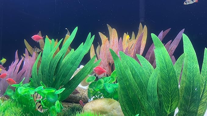 BEGONDIS 2Pcs Artificial Aquatic Plants Set - Lifelike Silk Fabric Leaves for Aquarium Decoration, Easy to Maintain, Vibrant Underwater Garden (Green)