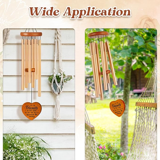 Best Friend Birthday Gifts for Women, Unique Friendship Gifts for Women, Ideas Wind Chimes for BFF, Soul Sister, Unique Outdoor Garden Decor for Female 36" Wind Chime