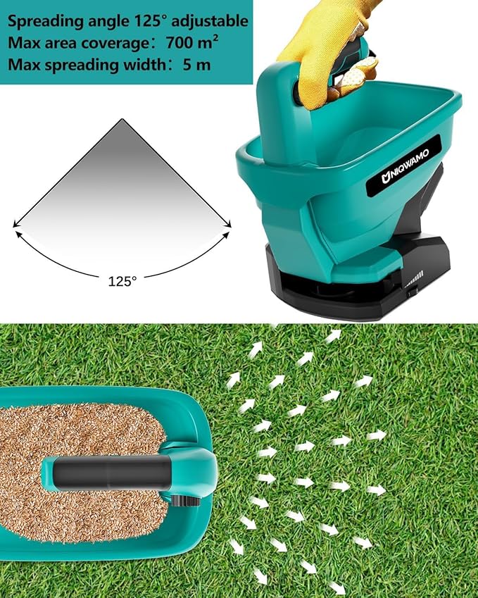 Grass Seed Spreader Compatible for Ma-kita BL1820B BL1830B BL1840 18v Li-ion Battery, Handheld Power Spreader, Available Year-Round, Seed Spreaders for Lawns, Rock Salt (Battery not Included)