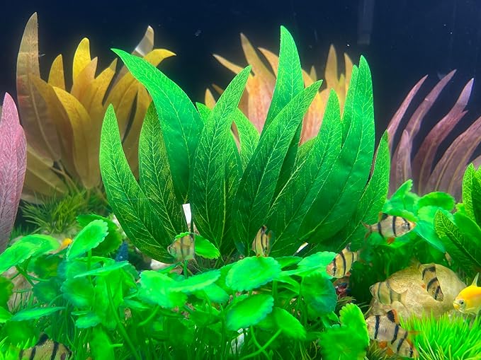 BEGONDIS 2Pcs Artificial Aquatic Plants Set - Lifelike Silk Fabric Leaves for Aquarium Decoration, Easy to Maintain, Vibrant Underwater Garden (Red)