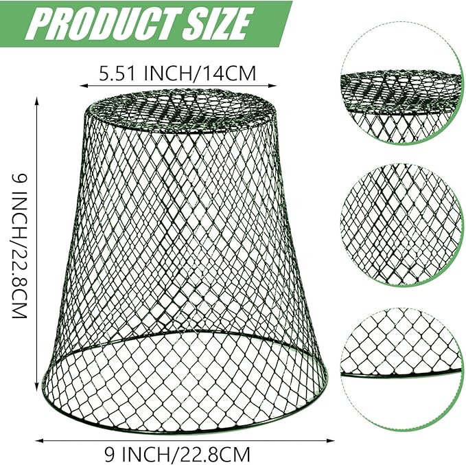 40 Pcs 9 inch Chicken Wire Plant Covers Bulk,Wire Garden Cloches Chicken Wire Cloche Plant Protector Metal Heavy Duty Garden Plant Cloche for Keeping Bunnies Chicken Squirrels Birds Other Out