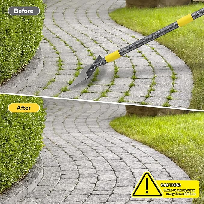 Garden Shovel: Heavy Duty Floor Scraper with Metal Sharp Blade, Multifunctional 74 inch Long Handle Flat Shovels for Edging Weeding Landscaping Lawn Tool