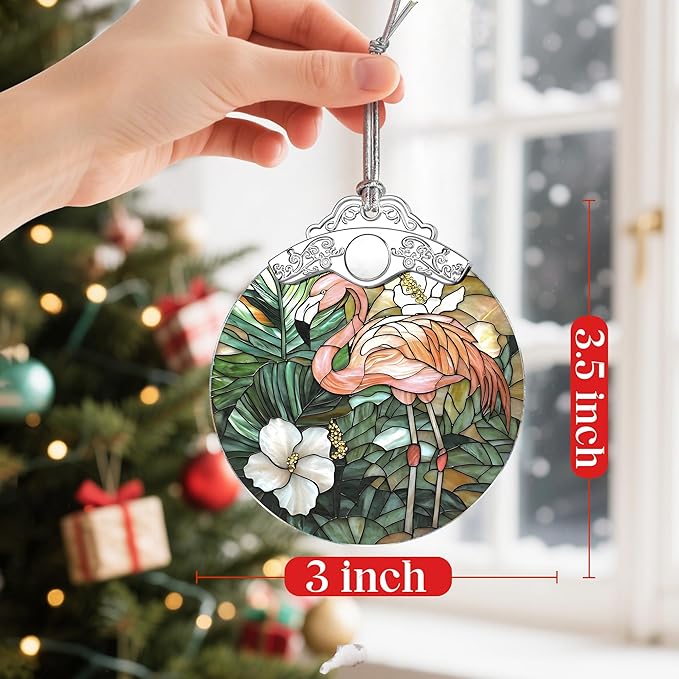 Flamingo Christmas Ornaments: Christmas Tree Ornaments, Holiday Decor for Flamingo Lover, Stocking Stuffers, Gift Ideas, Xmas Gifts, Housewarming or Birthday Gift, Gifts for Her