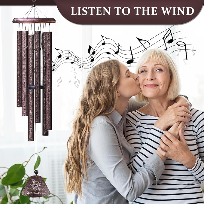 Aunt Gifts, Best Auntie Ever 32" Wind Chimes, Aunt Birthday Gifts, Best Auntie Gift Ideas from Niece, Cool for Aunts, Funny Aunties Windchimes from Niece Nephew