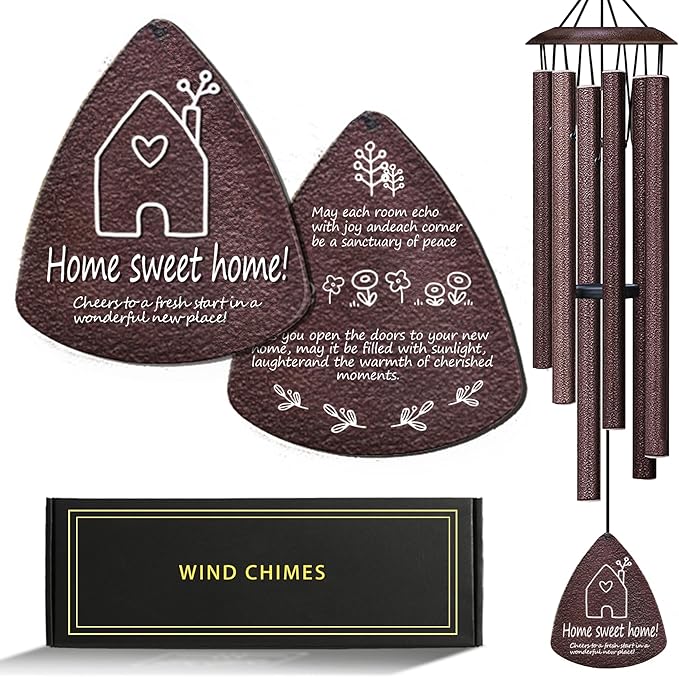 Housewarming Gifts for New Home, Home Sweet Home，House Warming Gift，New Home Gift Ideas，BestGifts for Housewarming，House Warming Gifts for Women or Men，Home Sweet Home，37 Inch Wind Chimes-Bronze