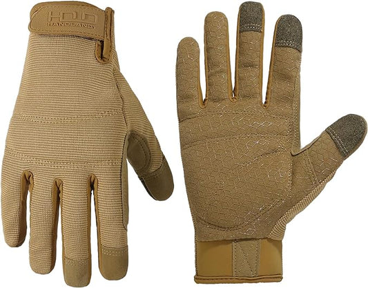 HANDLANDY Work Gloves for Men & Women, Utility Mechanic Working Gloves Touch Screen, Flexible Yard Work Gloves