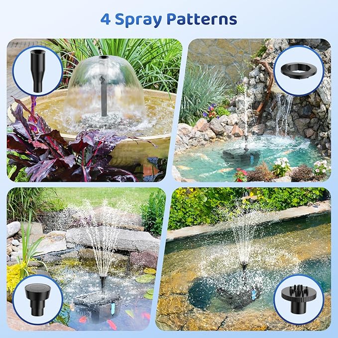 Antfraer Solar Pond Filter with Fountain Pump Kit, 12W Solar Pond Pump with Pond Filter for Outdoor Pond Garden Fountain Waterfall Water Feature