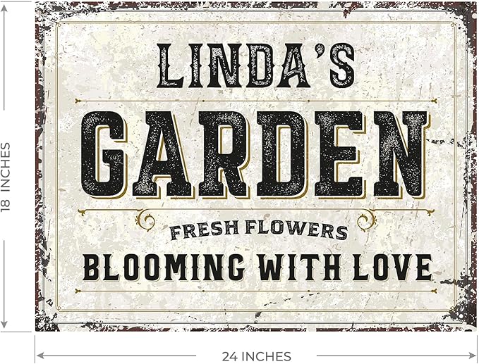 Custom Garden Sign, Christmas Season, Personalized Rustic Name for Backyard Décor Sign, 18x24 Inches, Rust Free .063 Aluminum, Fade Resistant, Made in USA by Sigo Signs