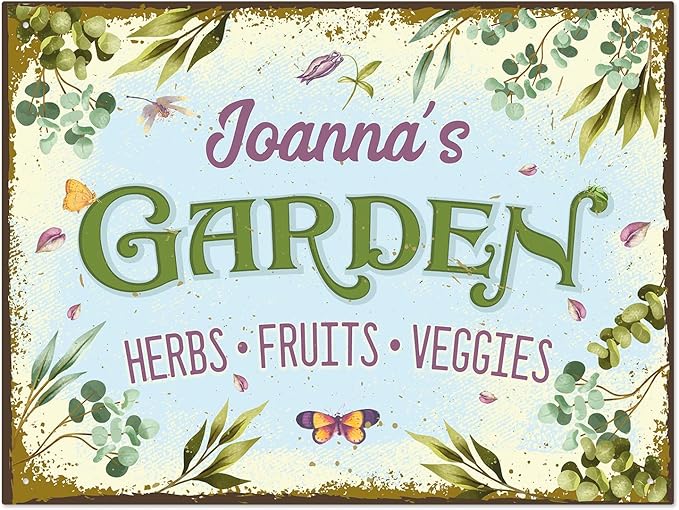 Custom Garden Sign, Christmas Present, Personalized Name for Vegetable Patch and Backyard Décor Sign, 18x24 Inches, Rust Free .063 Aluminum, Fade Resistant, Made in USA by Sigo Signs