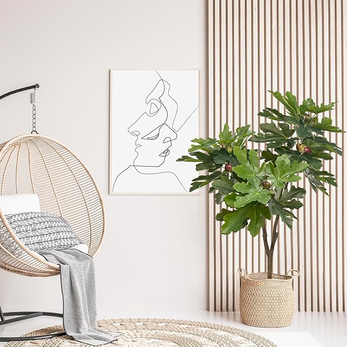 Faux Trees Indoor Living Room Plant Decor Artificial Plants Outdoor Home Decor Fake Tree Office Decor Fiddle Leaf Fig Tree Tall Fake Plant Artificial Greenery 3.9ft Faux Plants Indoor