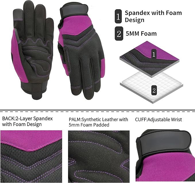 Thorn Proof&Puncture Resistant Gardening Gloves with Grip,Garden Glove for Women, Leather Yard Work Gifts