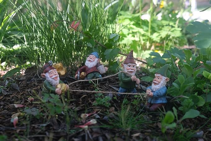 The Gnome Creek Mining Company Garden Statue | Authentic Gold Prospector's Poly-Resin Outdoor Decor |Poly-Resin 5pc Set (Gnome Creek Mining)