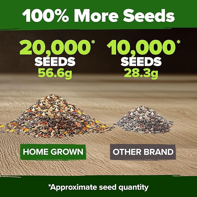 HOME GROWN Premium Monarch Butterfly Wildflower Seeds Mix (2oz) - 20000+ Non-GMO Milkweed Seeds for Monarch Butterflies - Perennial Wildflowers - Bulk Flower Seeds for Pollinator Gardens