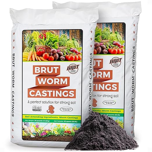 All Organic Fertilizer Worm Castings Filled with Nutrients and Minerals for a Variety of Indoor and Outdoor Plants, 30 Pounds, 2 Pack