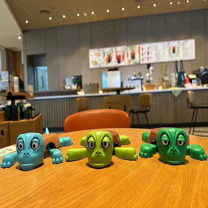JOD® Turtle Cup Holder, Turtle Coaster with Funny Expression, 2 PCS Cup Holder with Liftable Limbs & Expressive Face for Turtles,Tortoise Lover Gag Gifts Home Decor (4PC-2pcLightGreen2pcGreen)