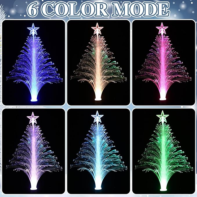 Baquler 2 Pcs Solar Christmas Tree Garden Stake Lights Outdoor Christmas Tree Yard Decorations Multicolor LED Solar Stakes for Pathway Lawn Patio Xmas Ornament(Colorful)