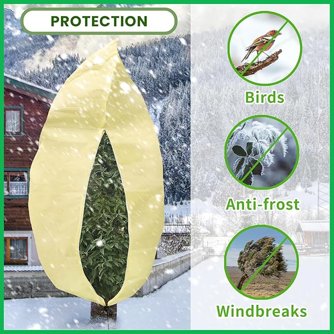 2-Piece setRose Bush Covers for Winter, 47.2 x 70.8 inchesPlant Freeze Protection Covers, Winter Garden Plant ProtectionReusable