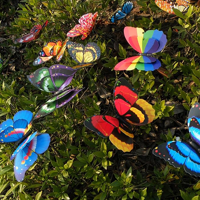 Kleeblatt Butterfly Clip 12pcs - Hair Accessories, Garden Decor, and Outdoor Decorative Stakes - Ideal for Garden & Patio Enhancement