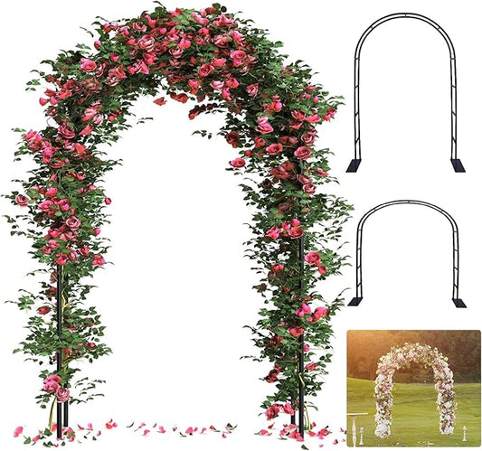 Thickened Tube Garden Arch, Wedding Arch- 4.6 * 7.8 or 6.4 * 7.5Ft, Easy to Assemble, Long Lasting and Durable, Metal Arch for Garden Arbor Trellis & Climbing Plant