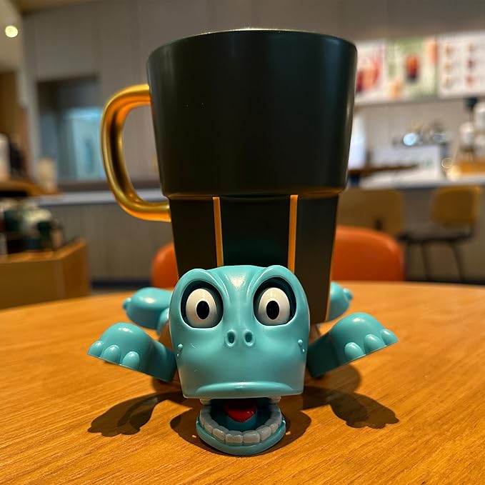 JOD®Turtle Cup Holder,Turtle Coaster with Funny Expression, Cup Holder with Liftable Limbs & Expressive Face for Turtles,Tortoise Lover Gag Gifts Home Decor(Blue)
