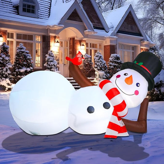 WONDER GARDEN 9.84 FT Christmas Inflatable Outdoor Decorations Christmas Snowman Blow Up Yard Decorations with LED Lights for Xmas Holiday Party Garden Patio Lawn Decor