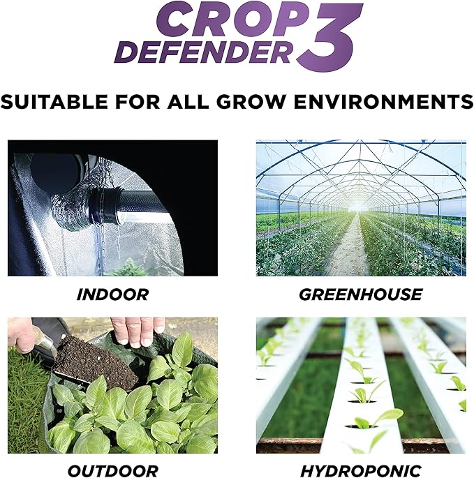 Grower's Ally Crop Defender 3 Concentrate 8 oz | Natural, Safe & Organic Insecticide & Fungicide Control for Plants - Powdery Mildew, Spider Mites & Russet Mite Killer – Makes 25 Gallons