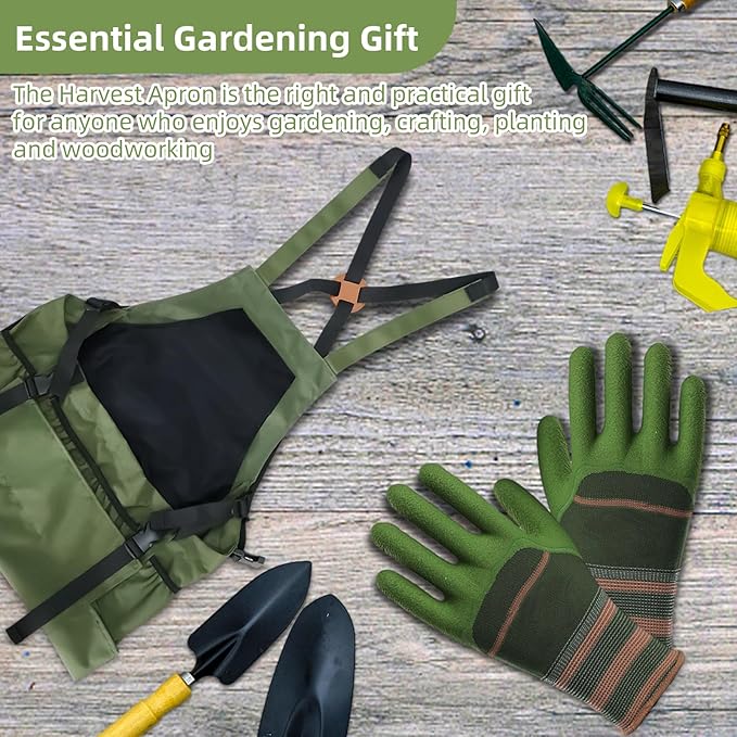Gardening Apron Fruit Picking Bag, Harvesting Pouch with Quick Release Pocket, Vegetable Harvest Picking Bag