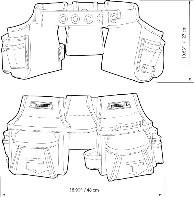 ToughBuilt - Handyman Tool Belt with 12 Pockets - Heavy Duty - (TB-304-4)