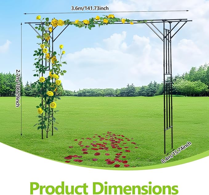 Garden Trellis Metal Garden Arbor Archway for Outdoors Climbing Plants Backyard Decorative Wedding Arches