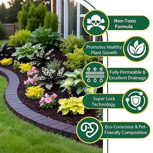 GloGlo Mulch Glue 1 Gallon, No Dilution Needed Ultra-Stick Rock Glue for Landscaping, Gravel Binder Non-Toxic Rubber Mulch Lock Adhesive, Heavy Rain Windproof for Gardens, Pea Gravel Stabilizer