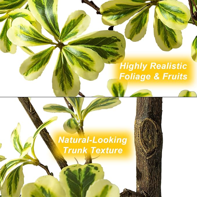 5FT Artificial Black Olive Tree Artificial Olive Plants, Tall Faux Olive Tree Faux Silk Plant Fake Plant Ultra-Realistic Silk Leaves & Natural Trunk Indoor Outdoor Use