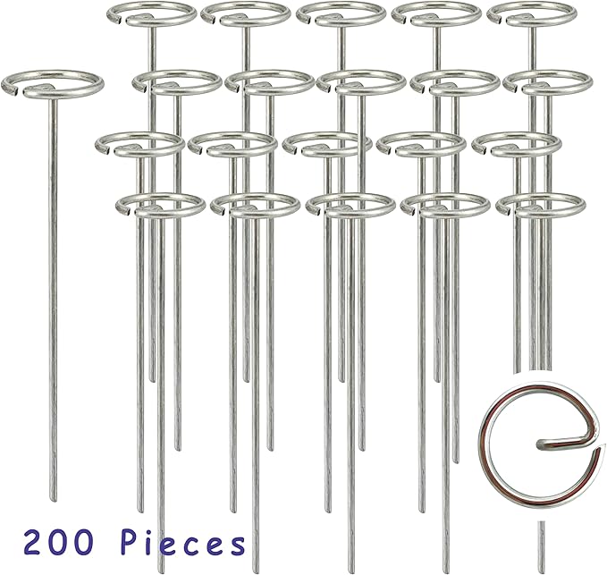 Palmhomee Garden Staples Anti-Rust Galvanized Garden Stakes Circle Top Landscape Pins Ground Cover Fabric Stakes Securing Lawn Fabric Weed Barrier (6 inches - 200 Pieces)